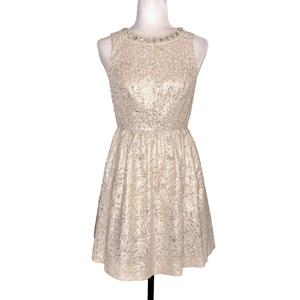 Cooperative cream and gold dress